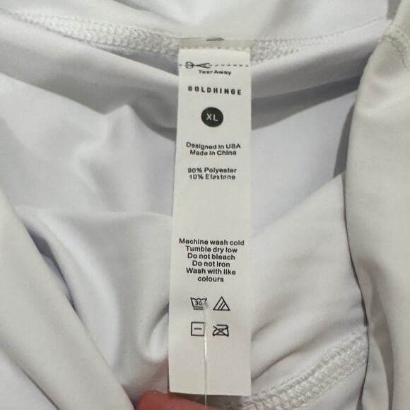 Gold Hinge Pleated White Women's Skort Pickleball Tennis Athleisure Preppy, XL - Picture 3 of 9